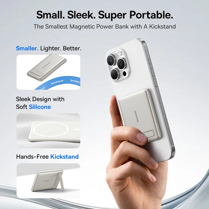 Baseus Qi2 Magnetic Power Bank 5000mAh Kickstand PD 20W