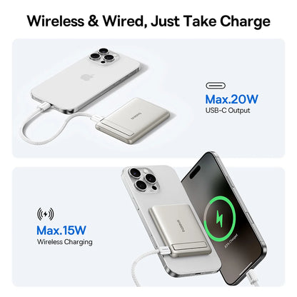 Baseus Qi2 Magnetic Power Bank 5000mAh Kickstand PD 20W