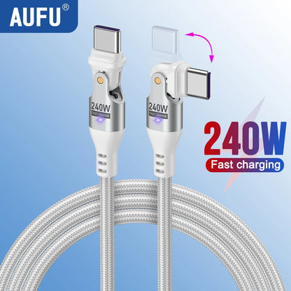 AUFU USB-C to USB-C 240W Fast Charging Cable 180°