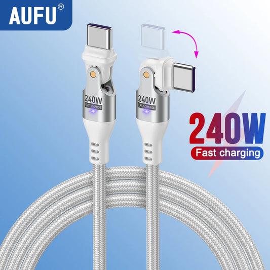 AUFU USB-C to USB-C 240W Fast Charging Cable 180°