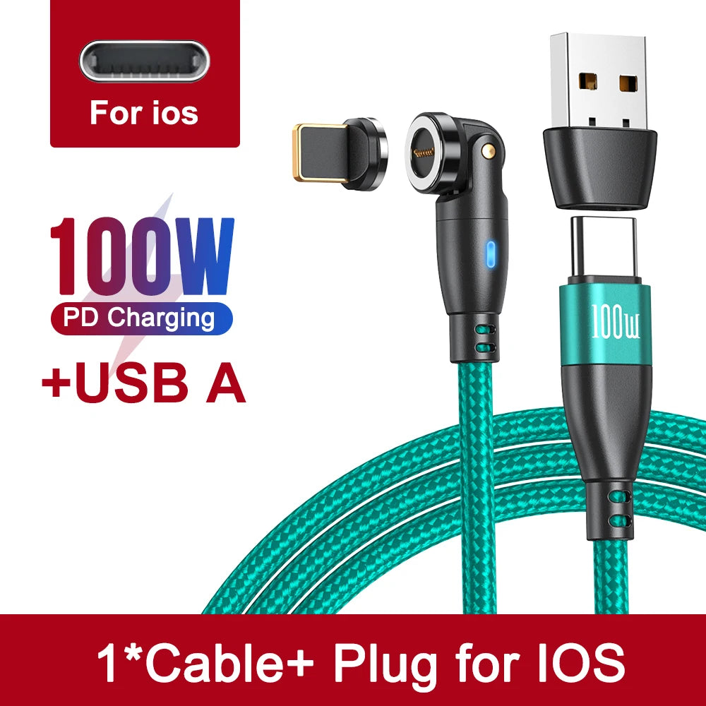 AUFU 100W Magnetic USB Type C Cable 5A Fast Charging