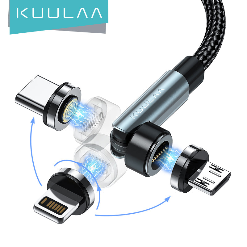 540 Rotate Magnetic Cable Fast Charging Kuulaa