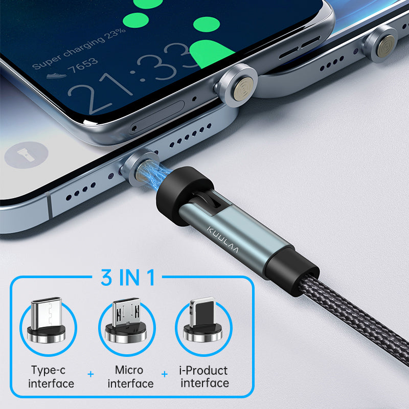 540 Rotate Magnetic Cable Fast Charging Kuulaa