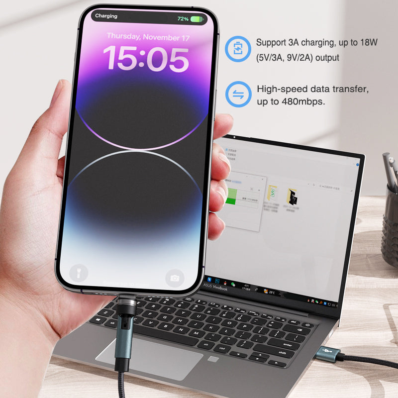 540 Rotate Magnetic Cable Fast Charging Kuulaa